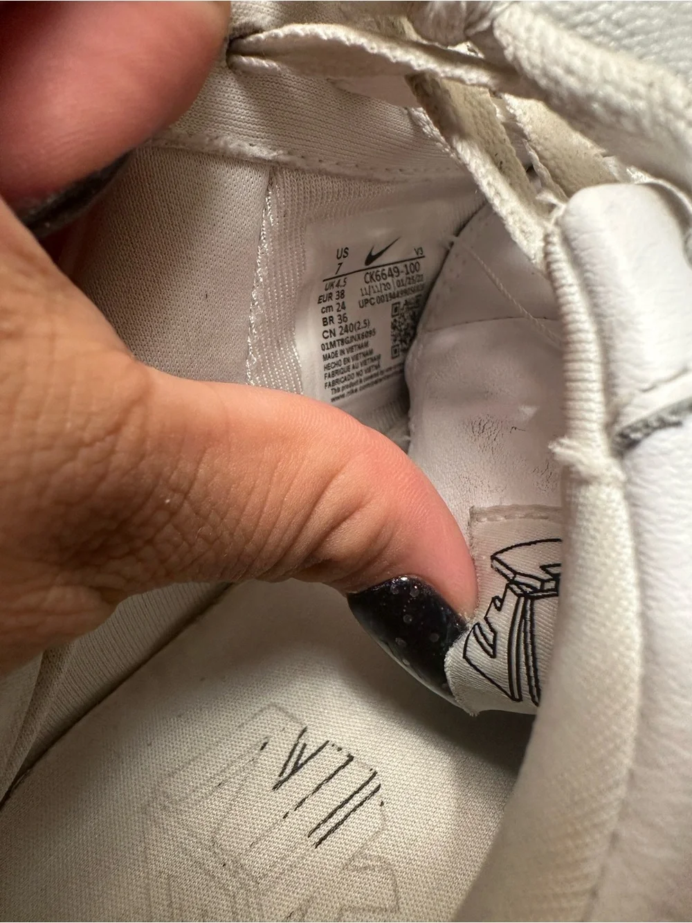 Nike Air Force 1 Pixel White Women’s Shoes Size 7